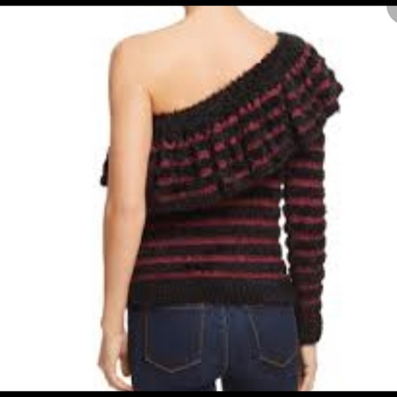 - WAYF one shoulder sweater. XS… Navy and wine stripe. - Picture 2 of 2